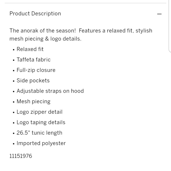 💕 VS PINK FULL ZIP CAMPUS MESH ANORAK - Picture 3 of 5